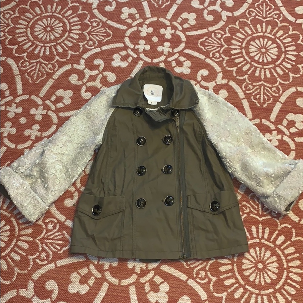 Distressed sequined Anthropologie jacket, xs NWOT